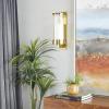 image:imageDeco 79 Aluminum Metal Single Candle Wall Sconce 5 x 7 x 16 GrayGold