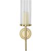 image:imageDeco 79 Aluminum Metal Single Candle Wall Sconce 5 x 7 x 16 GrayGold