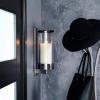 image:imageDeco 79 Aluminum Metal Single Candle Wall Sconce 5 x 7 x 16 GrayGray