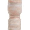 image:imageDeco 79 Ceramic Decorative Candle Holder Whitewashed Ribbed Terracotta Candle Stand Set of 2 Candlestick Holder 11 9 H PinkPink
