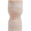 image:imageDeco 79 Ceramic Decorative Candle Holder Whitewashed Ribbed Terracotta Candle Stand Set of 2 Candlestick Holder 11 9 H PinkPink