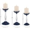 image:imageDeco 79 Coastal Asymmetrical Candle Holders 5 W x 1175 H Blue White