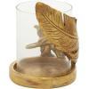 image:imageDeco 79 Glass Bird Feather Pillar Candle Holder 5 x 5 x 8 Gold