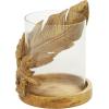 image:imageDeco 79 Glass Bird Feather Pillar Candle Holder 5 x 5 x 8 Gold