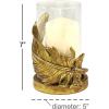 image:imageDeco 79 Glass Bird Feather Pillar Candle Holder 5 x 5 x 8 Gold