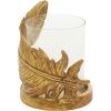 image:imageDeco 79 Glass Bird Feather Pillar Candle Holder 5 x 5 x 8 Gold