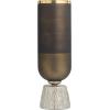 image:imageDeco 79 Glass Colorblock Candle Holder with Gold Accents and Textured Silver Base 6 x 6 x 20 BronzeBronze