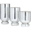 image:imageDeco 79 Glass Room Hurricane Lamp Pillar Hurricane Candle Holders with Gold Interior Set of 3 Table Centerpiece Lamps 12 10 8H WhiteSilver
