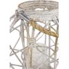 image:imageDeco 79 Large Round Woven Rattan White Lantern with Burlap Jute Rope Handle and Glass Insert 15 x 15