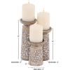 image:imageDeco 79 Mango Wood Handmade Decorative Candle Holder Candle Stand Set of 3 Candlestick Holder 10 8 6H Brown