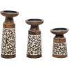 image:imageDeco 79 Mango Wood Handmade Decorative Candle Holder Candle Stand Set of 3 Candlestick Holder 10 8 6H Brown