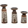 image:imageDeco 79 Mango Wood Handmade Decorative Candle Holder Candle Stand Set of 3 Candlestick Holder 10 8 6H Brown
