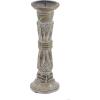 image:imageDeco 79 Mango Wood Tribal Candle Holder Set of 3 18 15 12H Light Brown