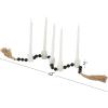 image:imageDeco 79 Marble Decorative Candle Holder Garland Candle Stand with Brown Tassel and Black Beads Candlestick Holder 42 x 2 x 2 White