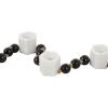 image:imageDeco 79 Marble Decorative Candle Holder Garland Candle Stand with Brown Tassel and Black Beads Candlestick Holder 50 x 2 x 2 White