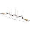 image:imageDeco 79 Marble Decorative Candle Holder Garland Candle Stand with Brown Tassel and Black Beads Candlestick Holder 52 x 2 x 2 White