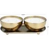 image:imageDeco 79 Metal Decorative Candle Egyptian Mint Scented Hammered 12 oz 2 Wick Aromatherapy Candle with White Wax Set of 2 Wax Aromatherapy Candle 10 W 3 H Gold