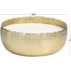 image:imageDeco 79 Metal Decorative Candle English Garden Scented Wide Hammered 90 oz 4 Wick Aromatherapy Candle with White Wax Wax Aromatherapy Candle 10 x 10 x 4 Gold