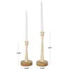 image:imageDeco 79 Metal Decorative Candle Holder Textured Tapered Candle Stand with Brown Wood Bases Set of 2 Candlestick Holder 10 7 H Light BlueCream