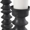 image:imageDeco 79 Metal Decorative Candle Holder Turned Style Candle Stand with Brown Wood Bases Set of 2 Candlestick Holder 23 20 H Black