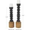 image:imageDeco 79 Metal Decorative Candle Holder Turned Style Candle Stand with Brown Wood Bases Set of 2 Candlestick Holder 23 20 H Black
