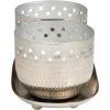 image:imageDeco 79 Metal Decorative Candle Set Vanilla Marshmallow Scented Cutout Spotted 7 oz 1 Wick Aromatherapy 8 W 4 H Silver