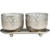 image:imageDeco 79 Metal Decorative Candle Set Vanilla Marshmallow Scented Cutout Spotted 7 oz 1 Wick Aromatherapy 8 W 4 H Silver