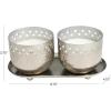 image:imageDeco 79 Metal Decorative Candle Set Vanilla Marshmallow Scented Cutout Spotted 7 oz 1 Wick Aromatherapy 8 W 4 H Silver