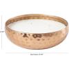image:imageDeco 79 Metal Decorative Candle Tropical Breeze Scented Hammered 20 oz 3 Wick Aromatherapy Candle with White Wax Wax Aromatherapy Candle 7 x 7 x 2 Copper