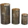 image:imageDeco 79 Metal Indoor Outdoor Candle Lantern Leaf Decorative Lantern Candle Holder Set of 3 Lantern 12 9 5H Copper