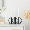image:imageDeco 79 Metal Overlapping Circular Ring Candelabra 11 x 3 x 5 BlackBlack