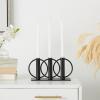 image:imageDeco 79 Metal Overlapping Circular Ring Candelabra 11 x 3 x 5 BlackBlack