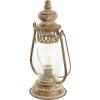 image:imageDeco 79 Metal Room Accent Lamp Distressed Antique Style Lantern Table Lamp Lamp 7 x 5 x 17 Bronze
