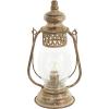 image:imageDeco 79 Metal Room Accent Lamp Distressed Antique Style Lantern Table Lamp Lamp 7 x 5 x 17 Bronze
