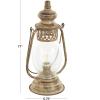 image:imageDeco 79 Metal Room Accent Lamp Distressed Antique Style Lantern Table Lamp Lamp 7 x 5 x 17 Bronze