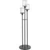 image:imageDeco 79 Metal Room Hurricane Lamp Tall Floor Hurricane Candle Holder with 3 Posts and Round Base Table Centerpiece Lamp 14 x 14 x 55 Black