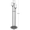 image:imageDeco 79 Metal Room Hurricane Lamp Tall Floor Hurricane Candle Holder with 3 Posts and Round Base Table Centerpiece Lamp 14 x 14 x 55 Black