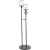 image:imageDeco 79 Metal Room Hurricane Lamp Tall Floor Hurricane Candle Holder with 3 Posts and Round Base Table Centerpiece Lamp 14 x 14 x 55 Black