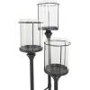 image:imageDeco 79 Metal Room Hurricane Lamp Tall Floor Hurricane Candle Holder with 3 Posts and Round Base Table Centerpiece Lamp 14 x 14 x 55 Black