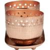 image:imageDeco 79 Metal Sauvignon Blanc Scented Cutout Spotted Double 7 oz 1 Wick Candle with White Wax and Tray Set of 2 8 W 4 H CopperWhite
