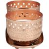 image:imageDeco 79 Metal Tropical Breeze Scented Cutout Spotted Double 7 oz 1 Wick Candle with White Wax and Tray Set of 2 8 W 4 H Copper