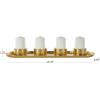 image:imageDeco 79 Stainless Steel Metal Decorative Candelabra 4 Candle Candlestick Holder with Attached Tray Candlestand 26 x 8 x 2 SilverGold