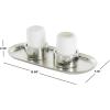 image:imageDeco 79 Stainless Steel Metal Decorative Candelabra 4 Candle Candlestick Holder with Attached Tray Candlestand 26 x 8 x 2 SilverSilver