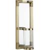 image:imageDeco 79 Stainless Steel Metal Geometric Pillar Wall Sconce with Mirror Backing 9 x 6 x 20 SilverGold