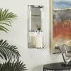 image:imageDeco 79 Stainless Steel Metal Geometric Pillar Wall Sconce with Mirror Backing 9 x 6 x 20 SilverSilver
