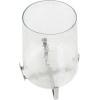 image:imageDeco 79 Stainless Steel Metal Hurricane Lamp with Stainless Steel X Shaped Base 10 x 10 x 16 ClearClear