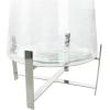 image:imageDeco 79 Stainless Steel Metal Hurricane Lamp with Stainless Steel X Shaped Base 10 x 10 x 16 ClearClear