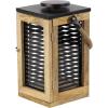 image:imageDeco 79 Traditional Louvered Design Candle Lantern 9 W x 15 H Black Brown