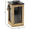 image:imageDeco 79 Traditional Louvered Design Candle Lantern 9 W x 15 H Black Brown