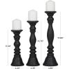 image:imageDeco 79 Wood Decorative Candle Holder Candle Stand Set of 3 Candlestick Holder 18 15 12 H GrayBlack